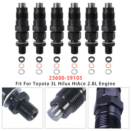 Toyota 3L Hilux HiAce 2.8L Engine 23600-59105 1Pcs Fuel Injector