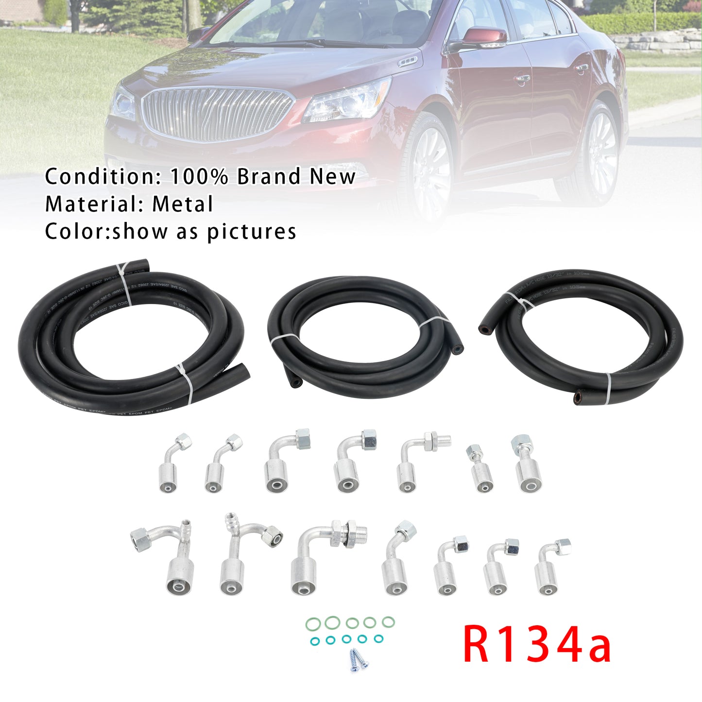 Buick Chevrolet Cadillac GMC GM Air Conditioning Ext Length Hoses R134a AC Hose Kit