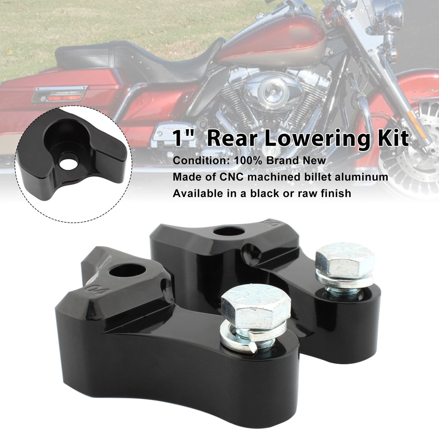 1"  Rear Lowering Kit Fit For Touring FLHX FLHR FLHT Electra Glide 2009-2025