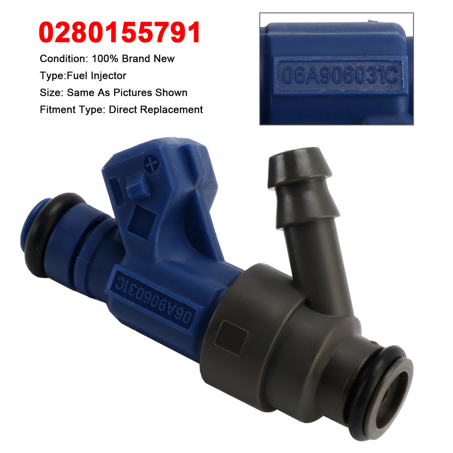 1999-2001 Volkswagen Jetta 2.0L I4 0280155791 1Pcs Fuel Injector
