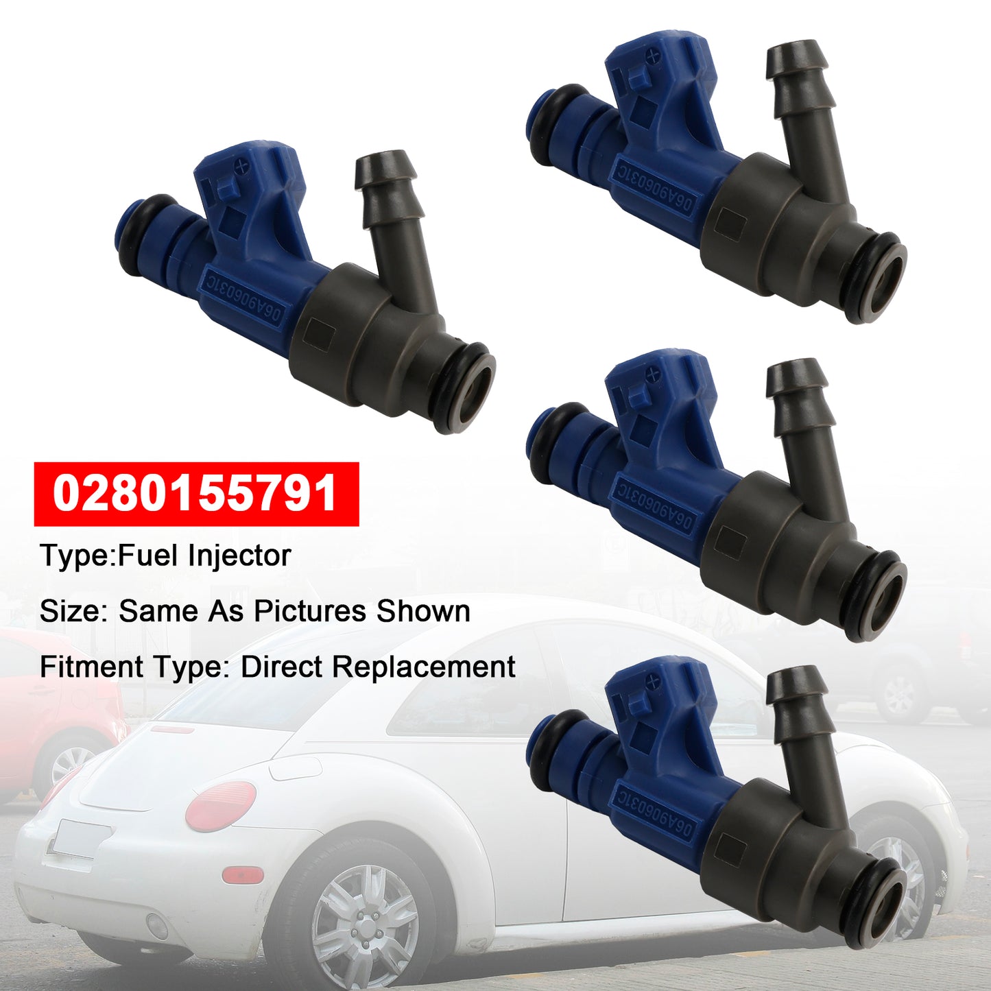 1999-2001 Volkswagen Golf 2.0L I4 0280155791 4Pcs Fuel Injector
