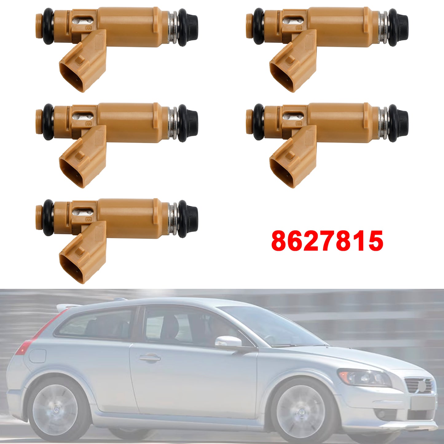 2004-2010 Volvo S40 V50 C30 B5244S4 2.4L I5 8627815 5Pcs Fuel Injector