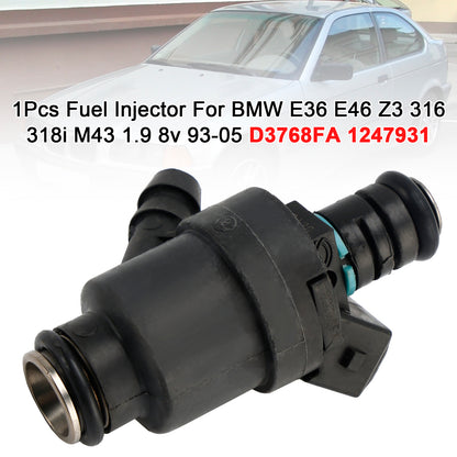 1993-2005 BMW E36 E46 Z3 316 318i M43 1.9 8v 93-05 D3768FA 1247931 1Pcs Fuel Injector