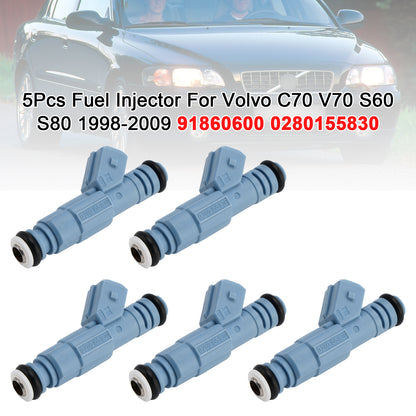 1998/09-2005/10 Volvo C70 I Cabriolet 2.3L Petrol 0280155830 5Pcs Fuel Injector