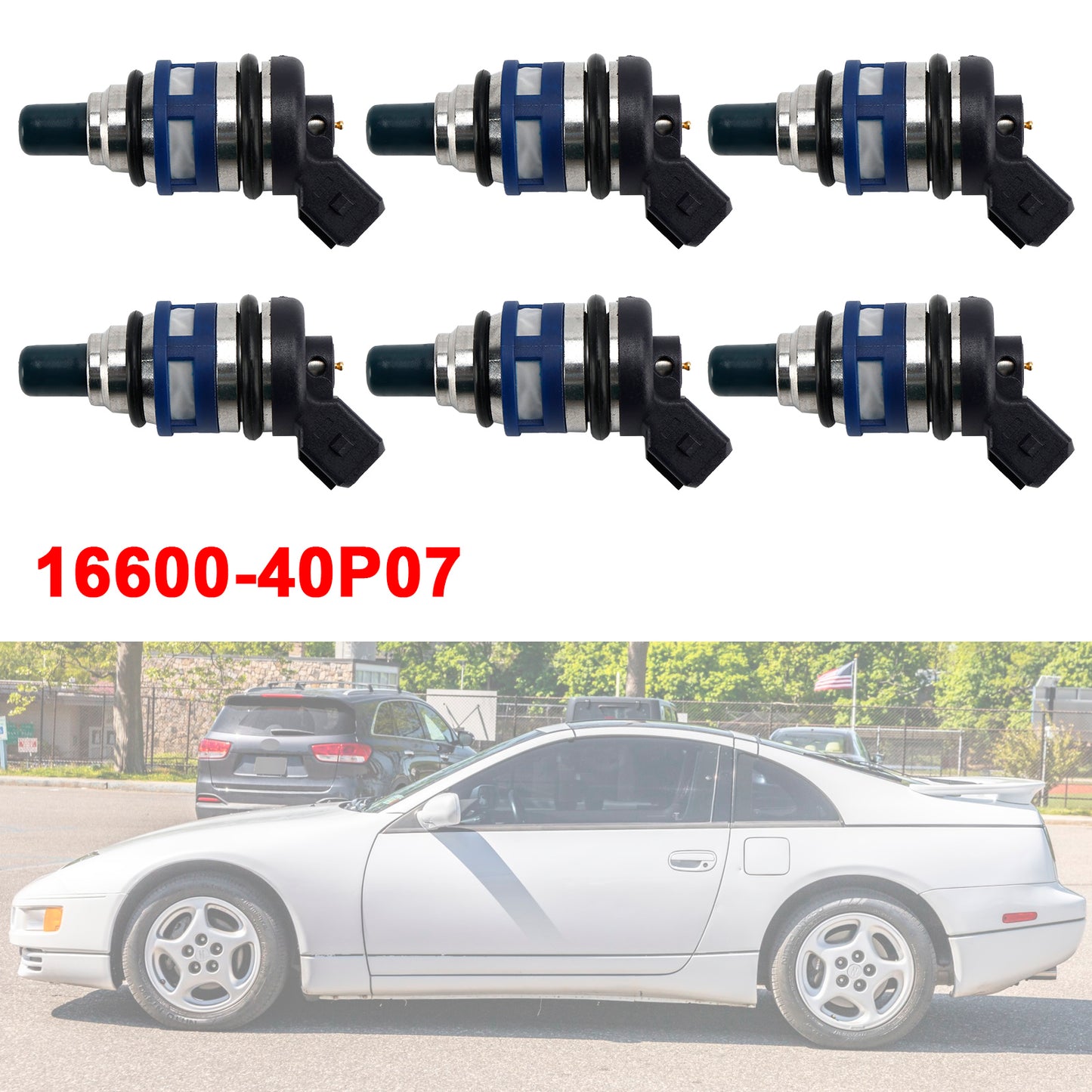 1989-1996 Nissan 300ZX Z32 3.0L TURBO V6 16600-40P07 6Pcs Fuel Injector