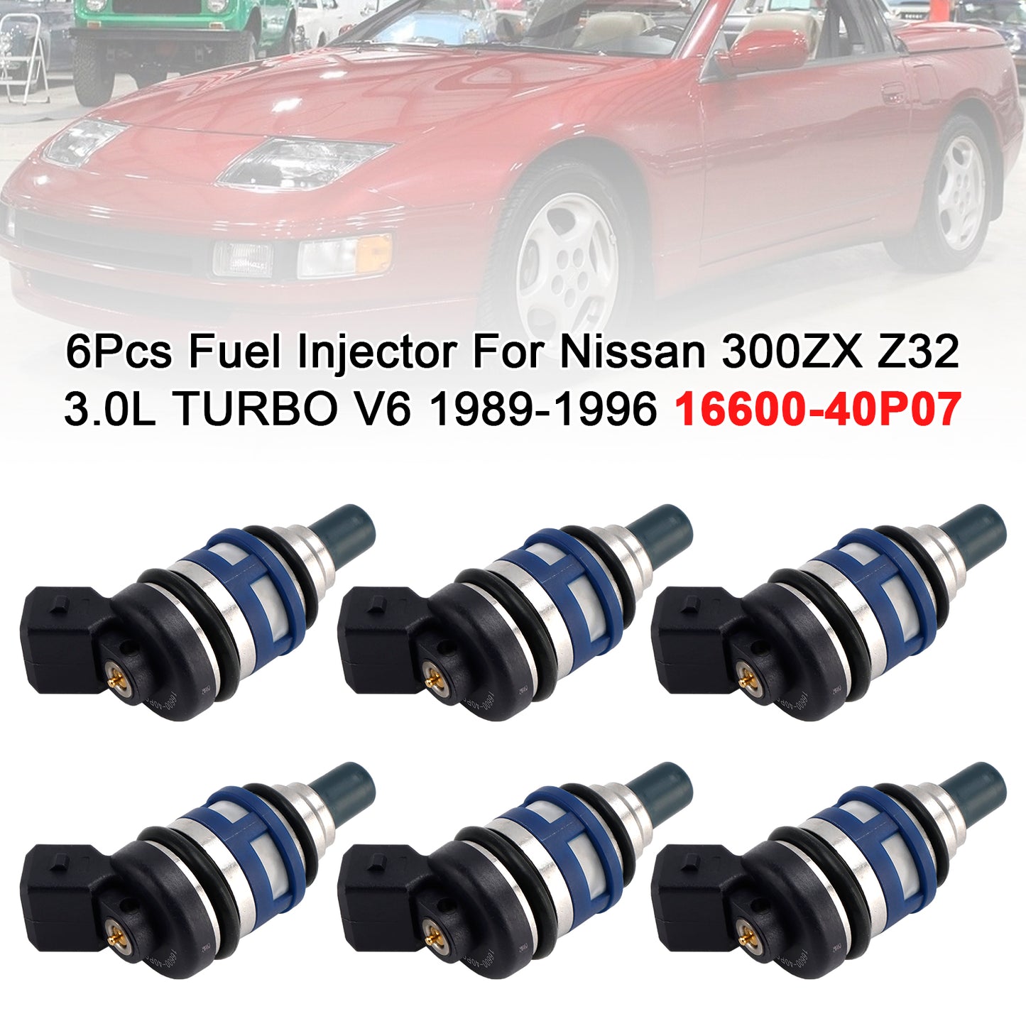 1989-1996 Nissan 300ZX Z32 3.0L TURBO V6 16600-40P07 6Pcs Fuel Injector