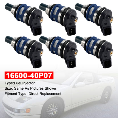 1989-1996 Nissan 300ZX Z32 3.0L TURBO V6 16600-40P07 6Pcs Fuel Injector