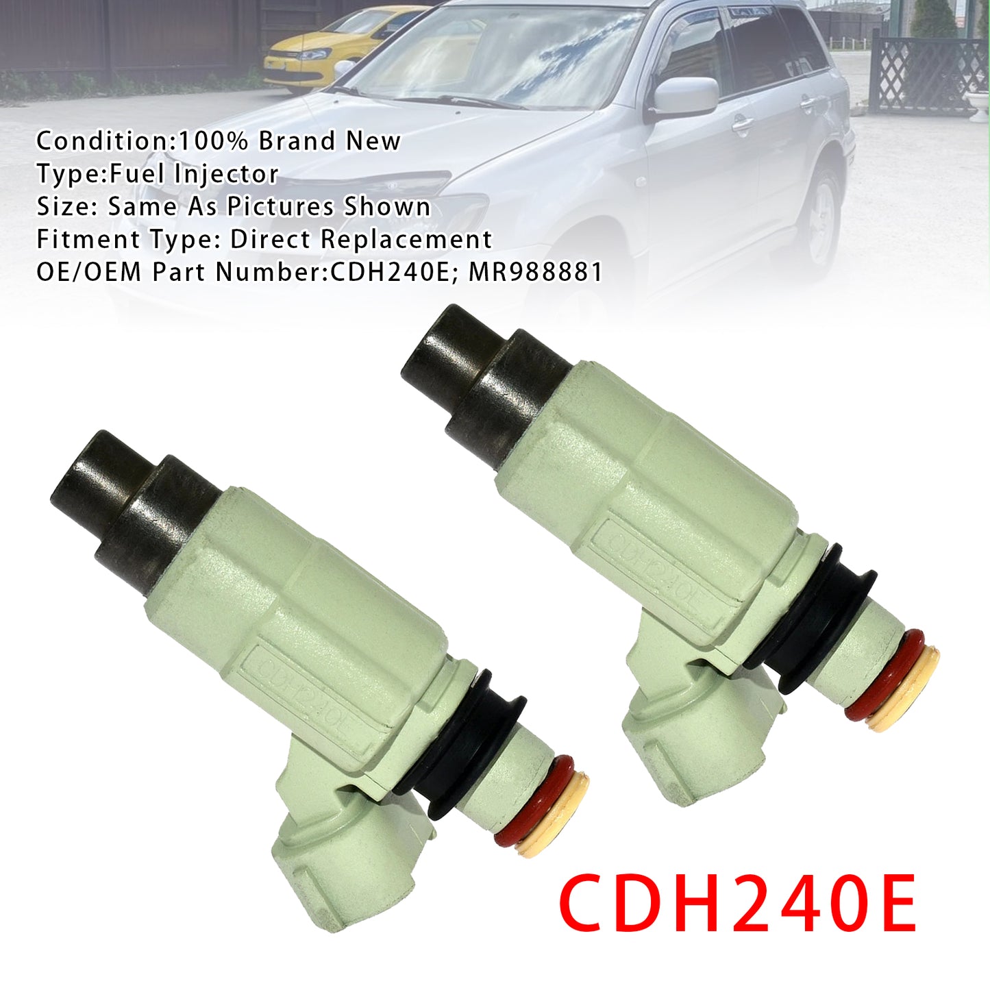 2003 Mitsubishi Outlander 2.4L CDH240E 2Pcs Fuel Injector