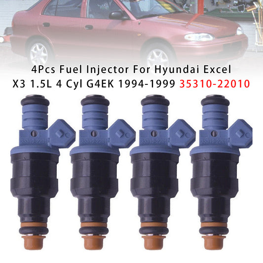 1994-1999 Hyundai Excel X3 1.5L 4 Cyl G4EK 35310-22010 4Pcs Fuel Injector