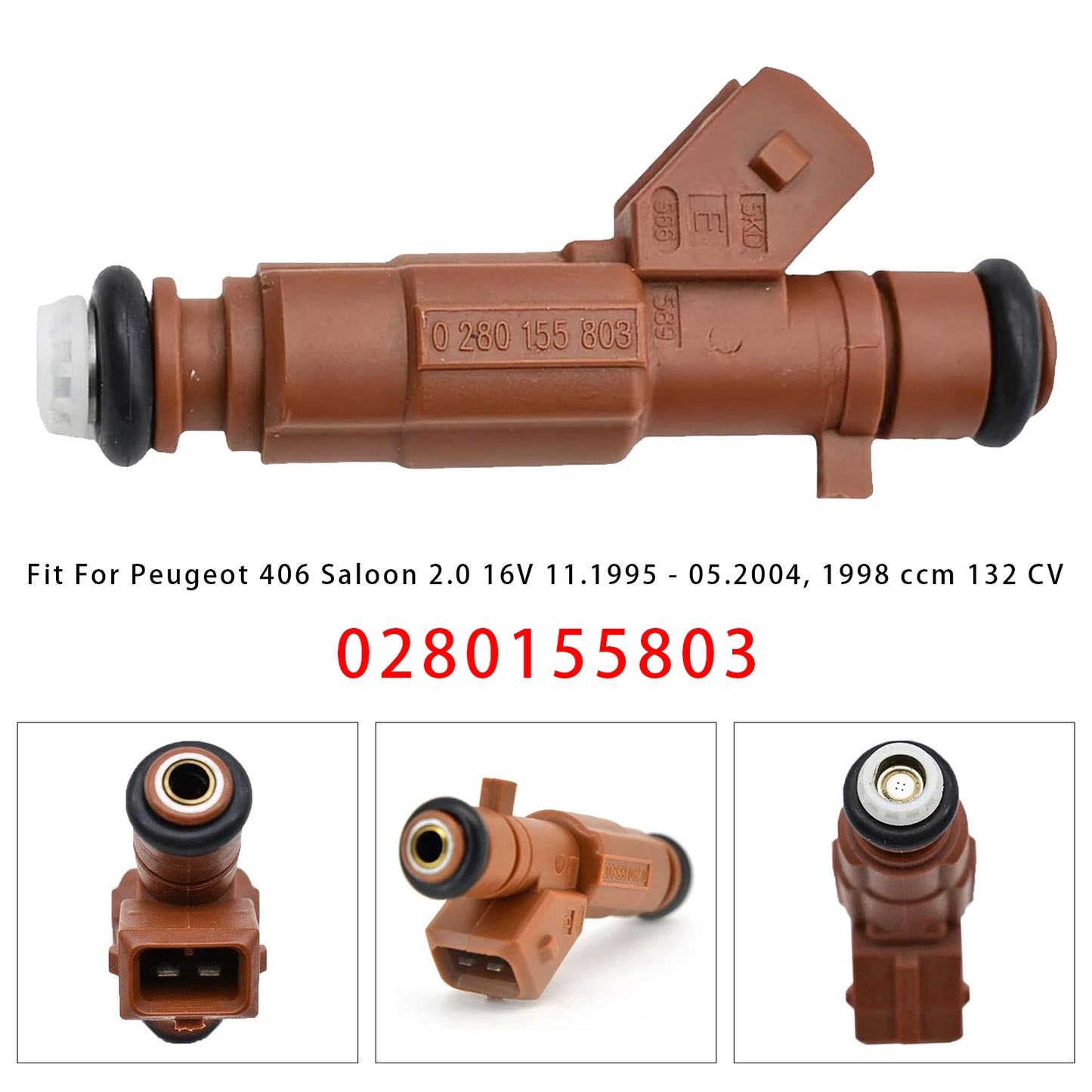 03.1997-06.2000 Peugeot 306 3/5 doors 2.0 16V 0280155803 1Pcs Fuel Injector