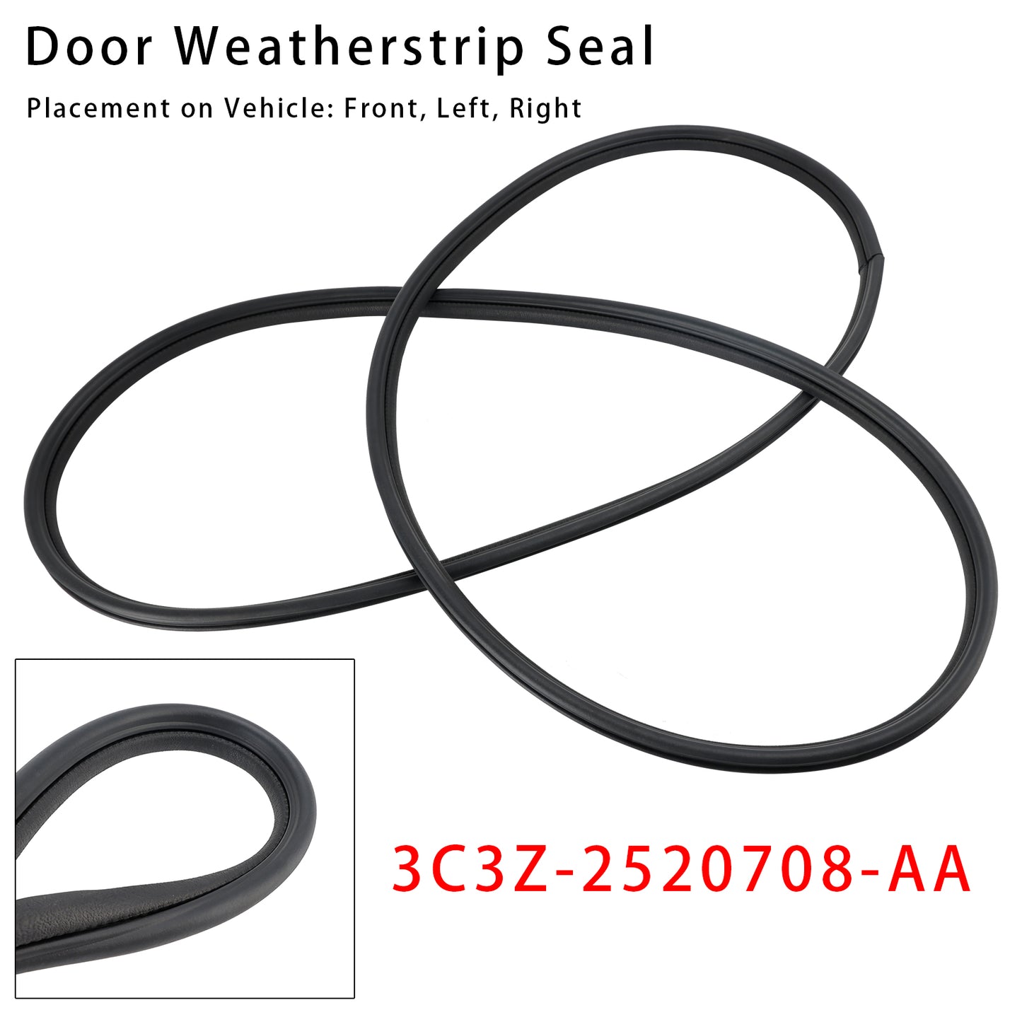 2000-2005 Ford Excursion Models 4C3Z2520708AA Front LH/RH Door Weatherstrip Seal
