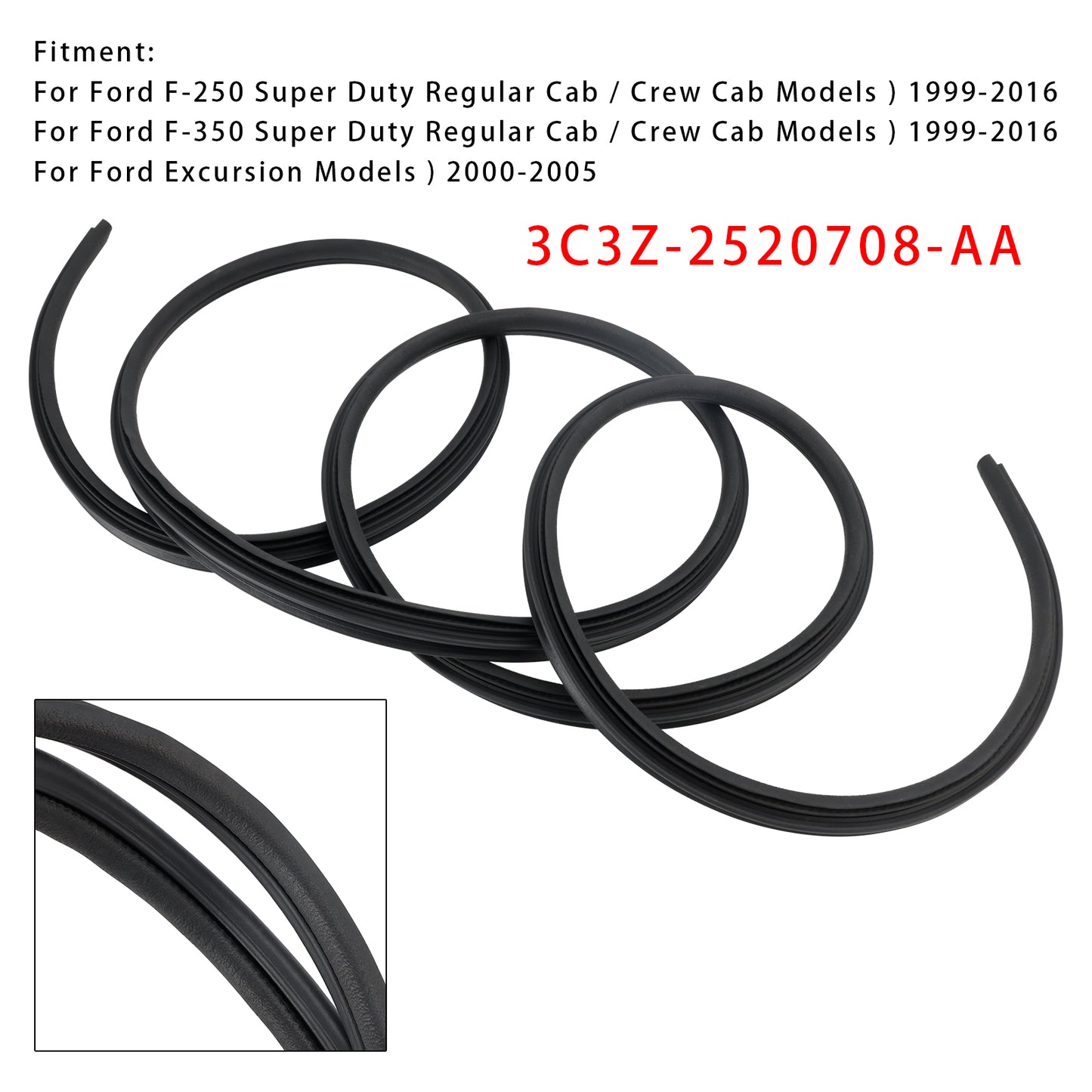 2000-2005 Ford Excursion Models 4C3Z2520708AA Front LH/RH Door Weatherstrip Seal