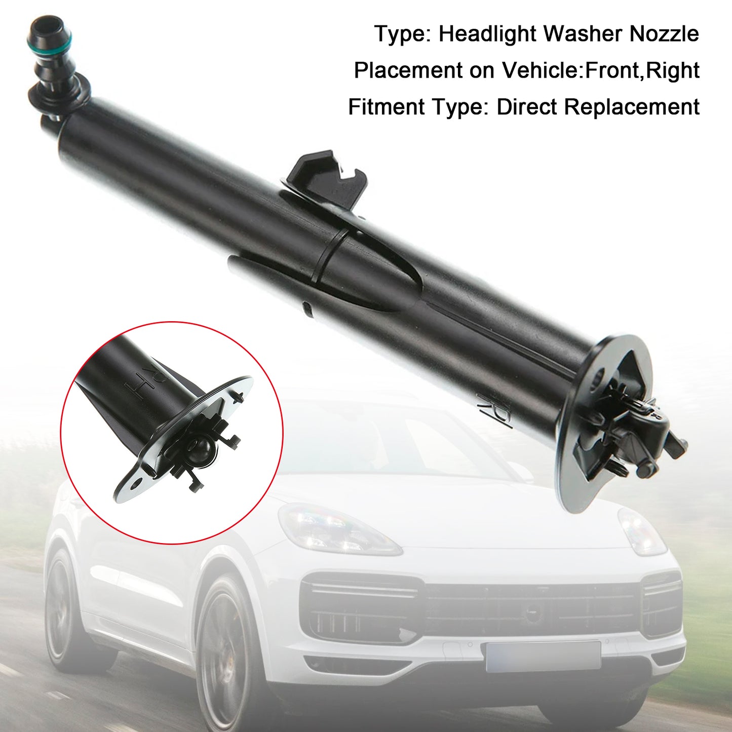 2015-2017 Porsche Cayenne 95862816210 Front Headlight Spray Washer Nozzle Right