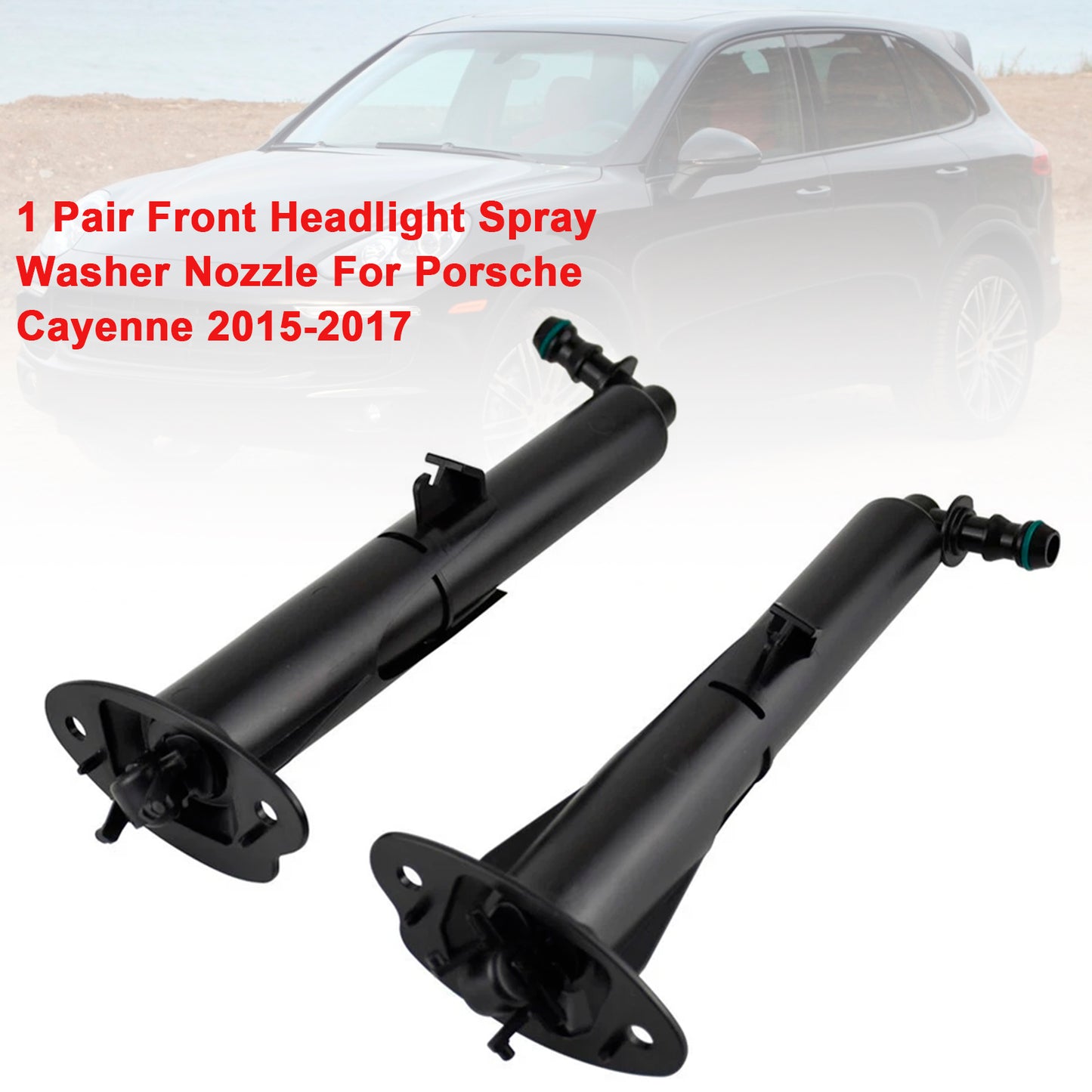 1 Pair Front Headlight Spray Washer Nozzle 2015-2017 Porsche Cayenne
