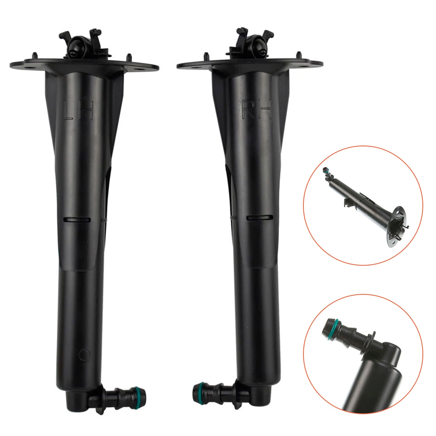 1 Pair Front Headlight Spray Washer Nozzle 2015-2017 Porsche Cayenne