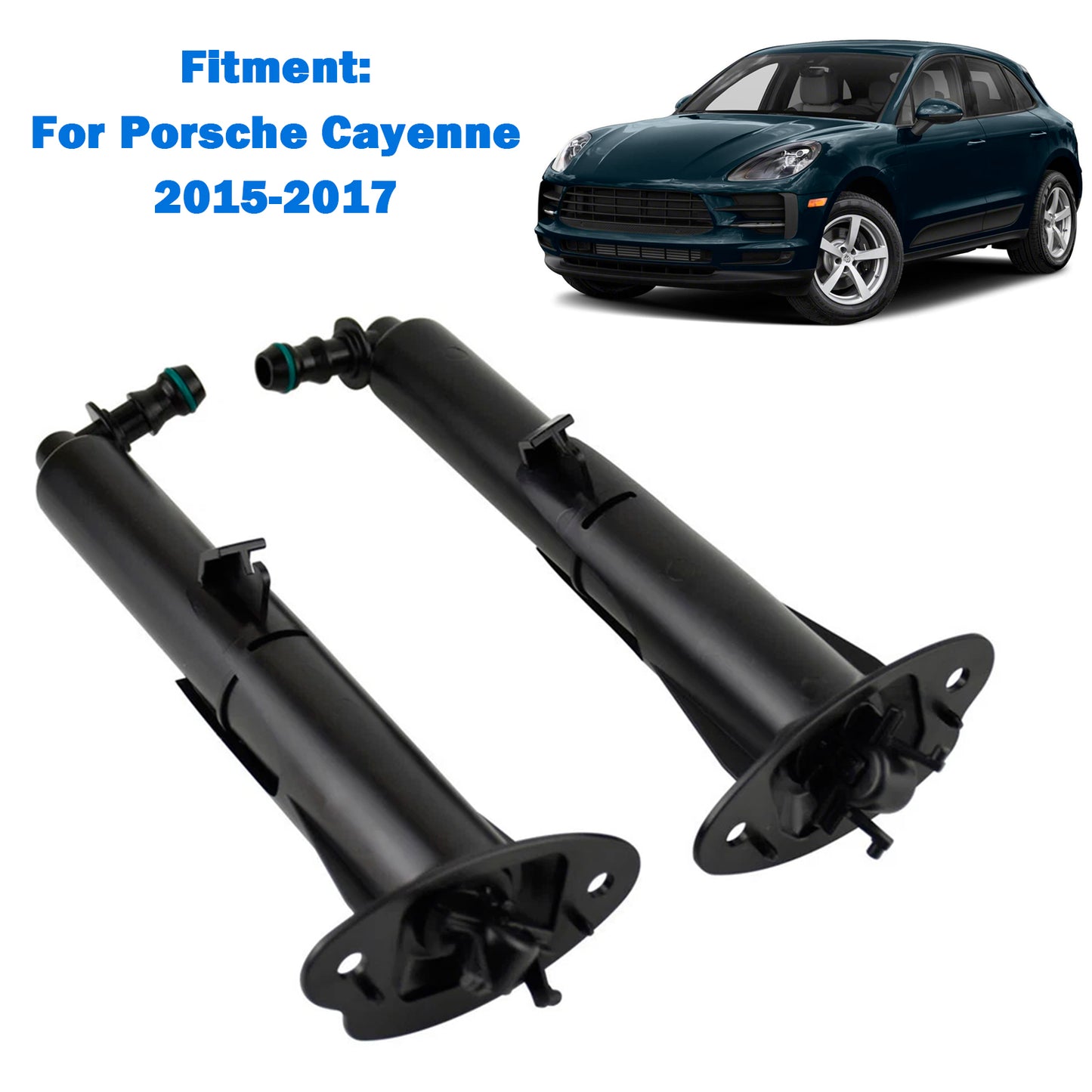 1 Pair Front Headlight Spray Washer Nozzle 2015-2017 Porsche Cayenne