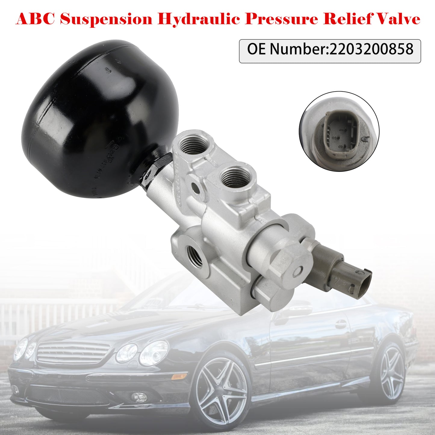 Mercedes R230 SL500 CL500 CL55 AMG 2203200858 ABC Suspension Hydraulic Pressure Relief Valve