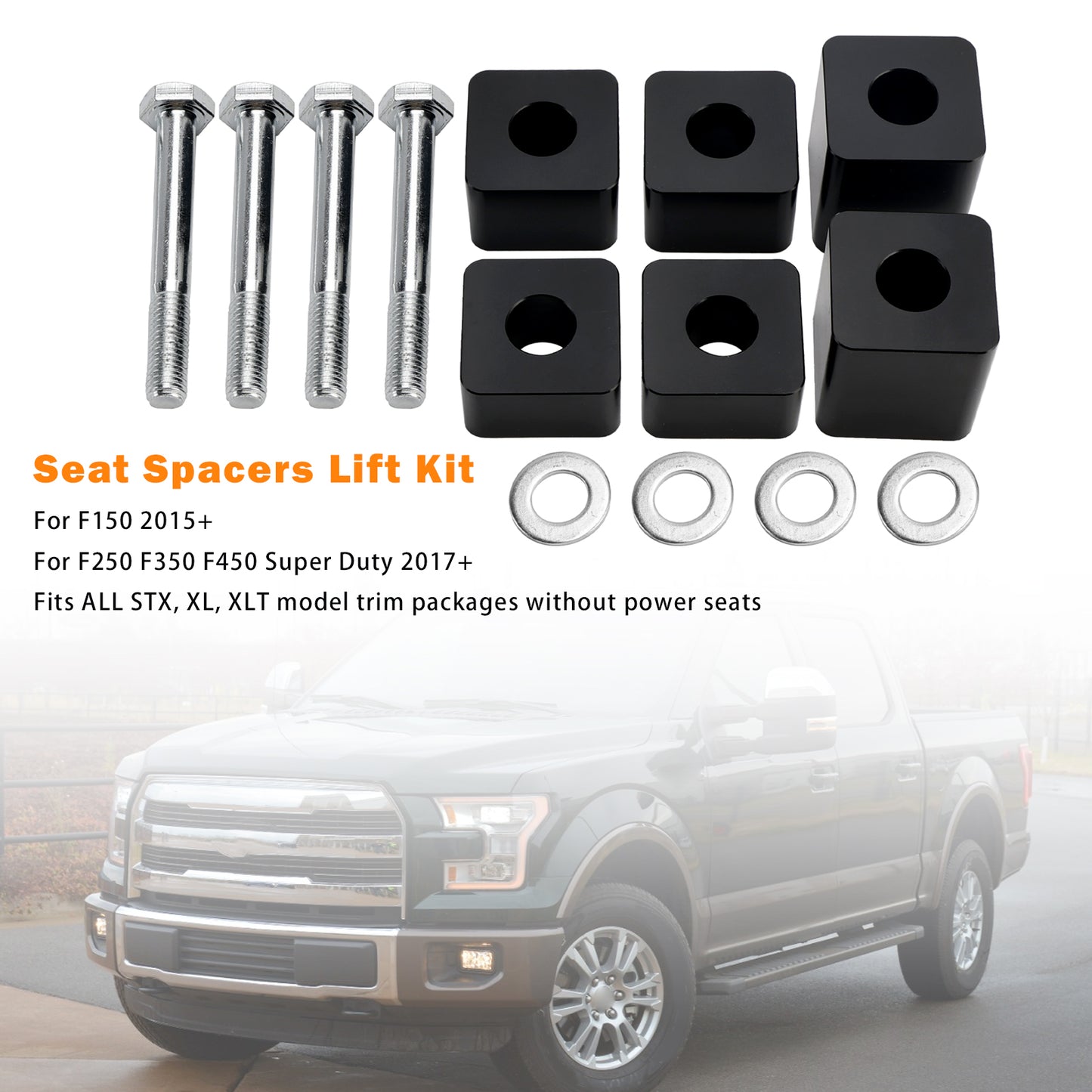 2015+ F150 Seat Lift Kit 4/5"-2.4"