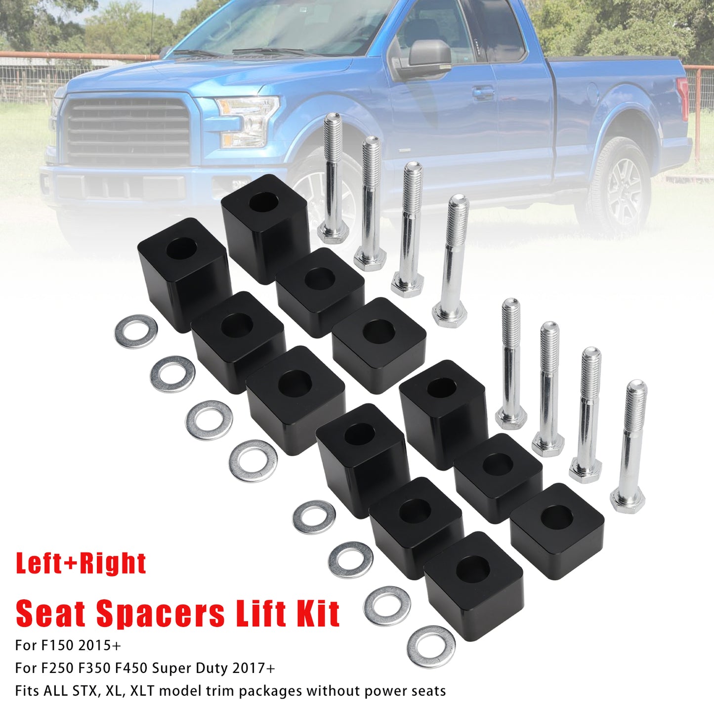 2015+ F150 2x Seat Lift Kit 4/5"-2.4"
