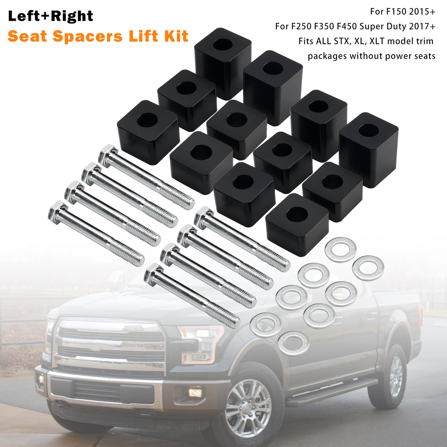 2015+ F150 2x Seat Lift Kit 4/5"-2.4"