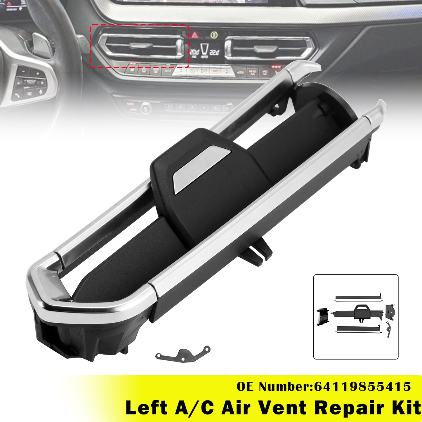 2017-2023 BMW Z4 G29 64119855415 Left A/C Air Vent Repair Kit