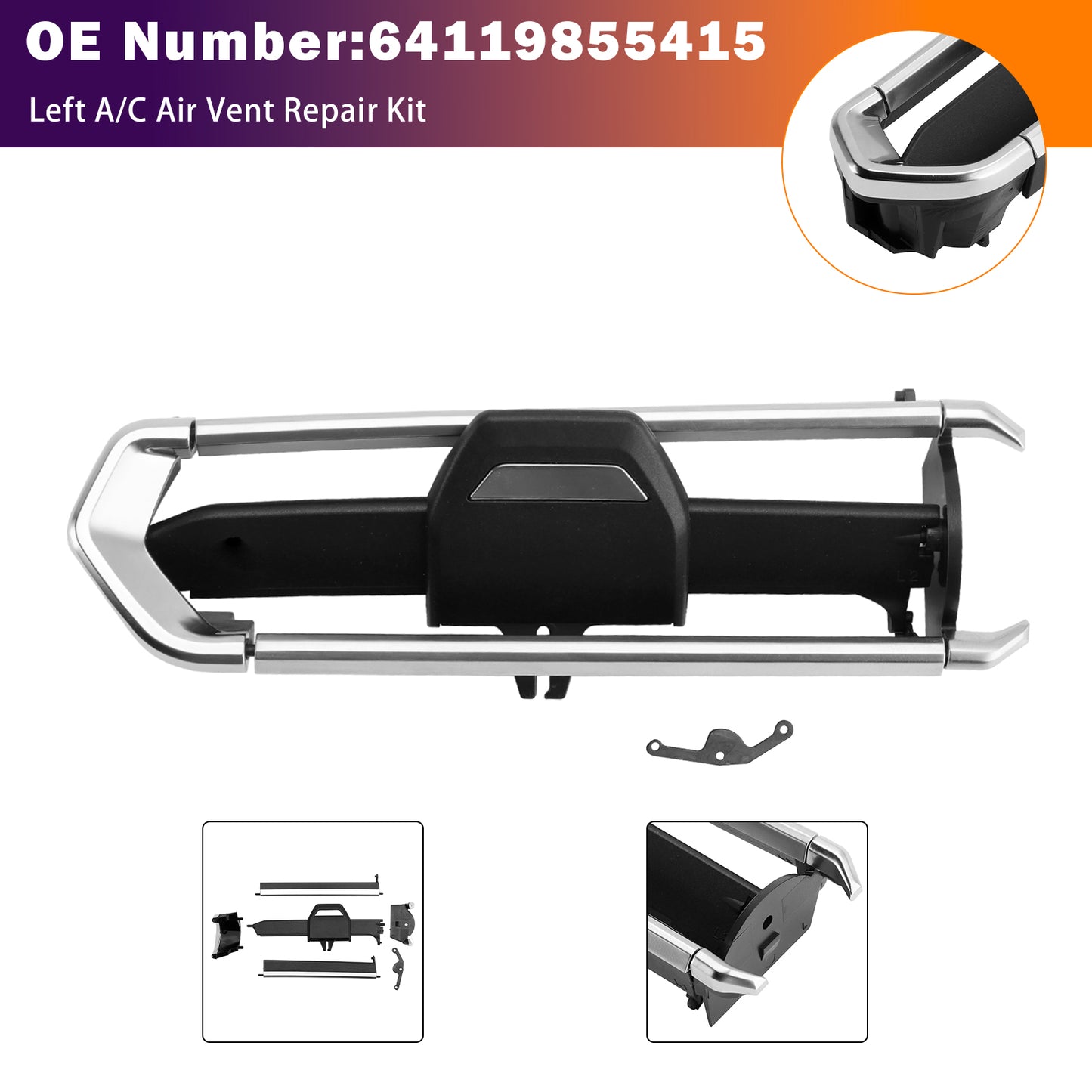 2017-2023 BMW Z4 G29 64119855415 Left A/C Air Vent Repair Kit