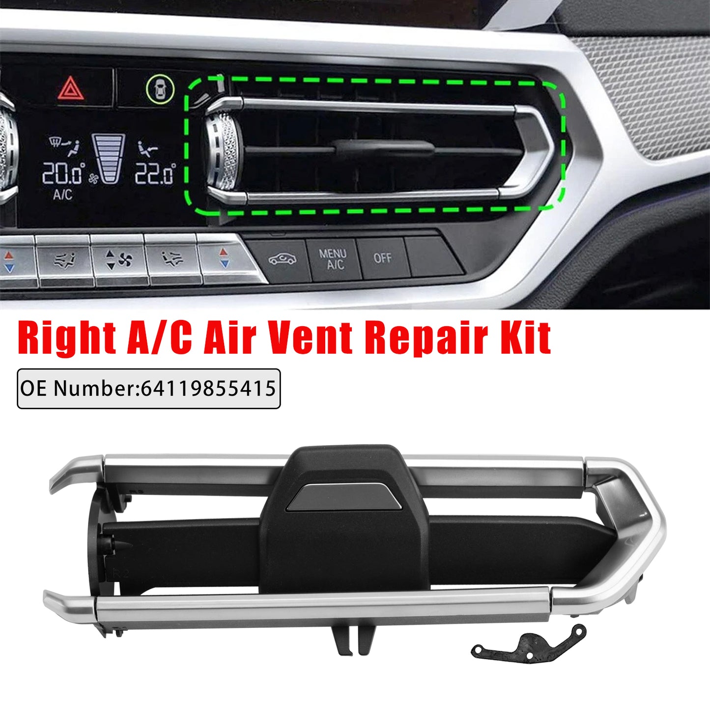 2017-2023 BMW Z4 G29 64119855415 Right A/C Air Vent Repair Kit
