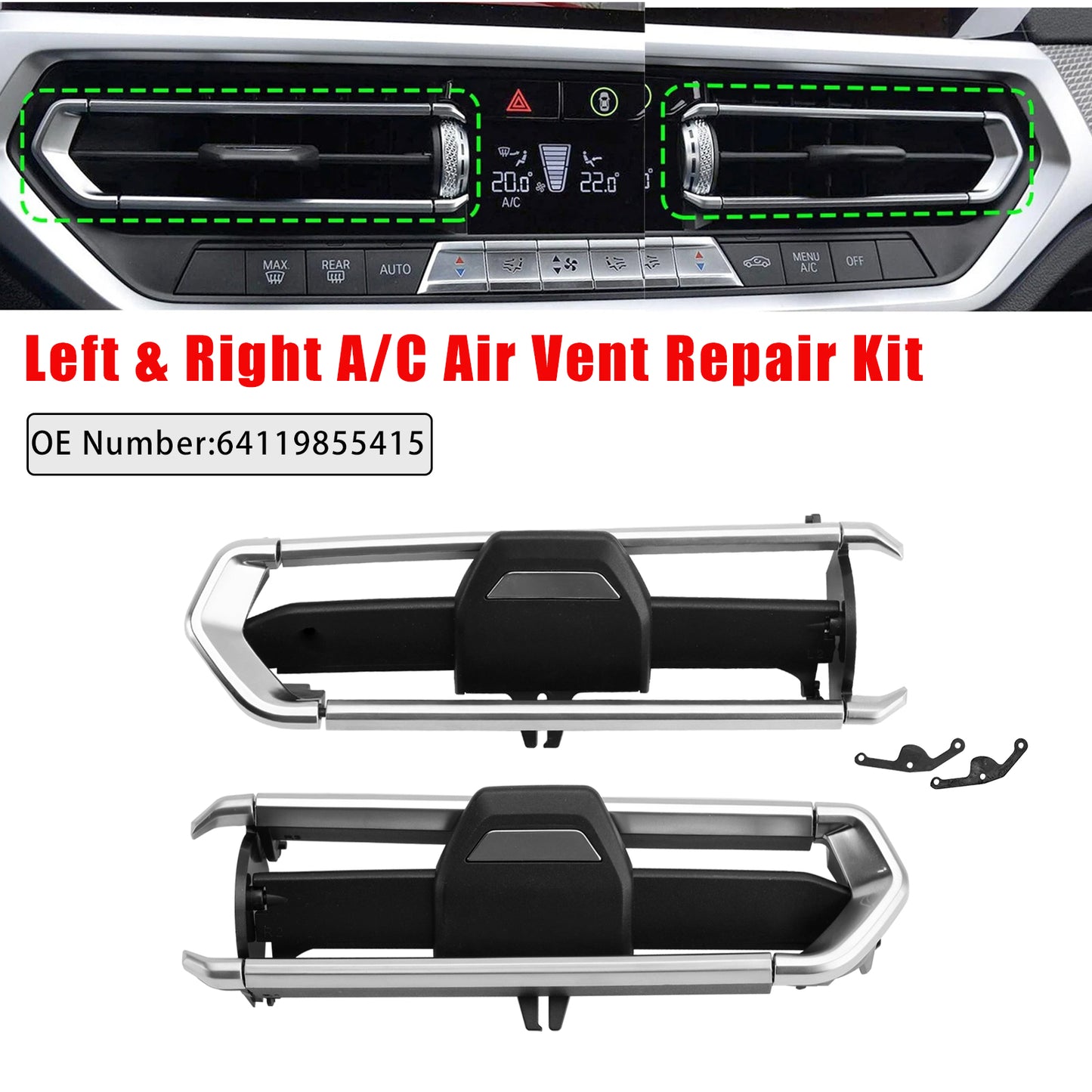 2017-2023 BMW Z4 G29 64119855415 Left & Right A/C Air Vent Repair Kit