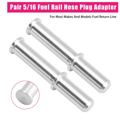 Most Makes And Models Fuel Return Line 2x Quick Connect Male 5/16 Fuel Rail Hose Plug Adapter