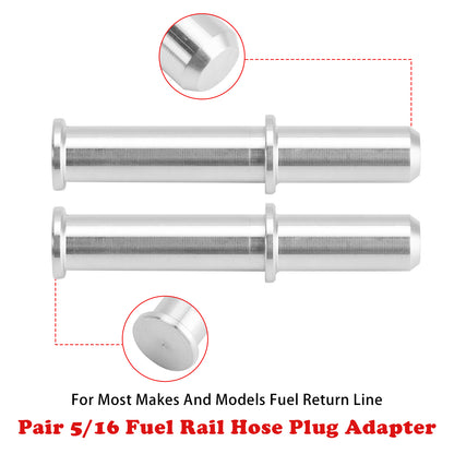Most Makes And Models Fuel Return Line 2x Quick Connect Male 5/16 Fuel Rail Hose Plug Adapter