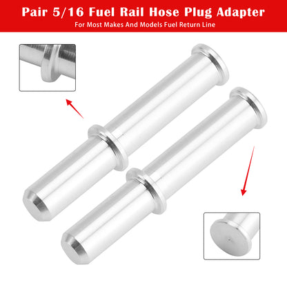 Most Makes And Models Fuel Return Line 2x Quick Connect Male 5/16 Fuel Rail Hose Plug Adapter
