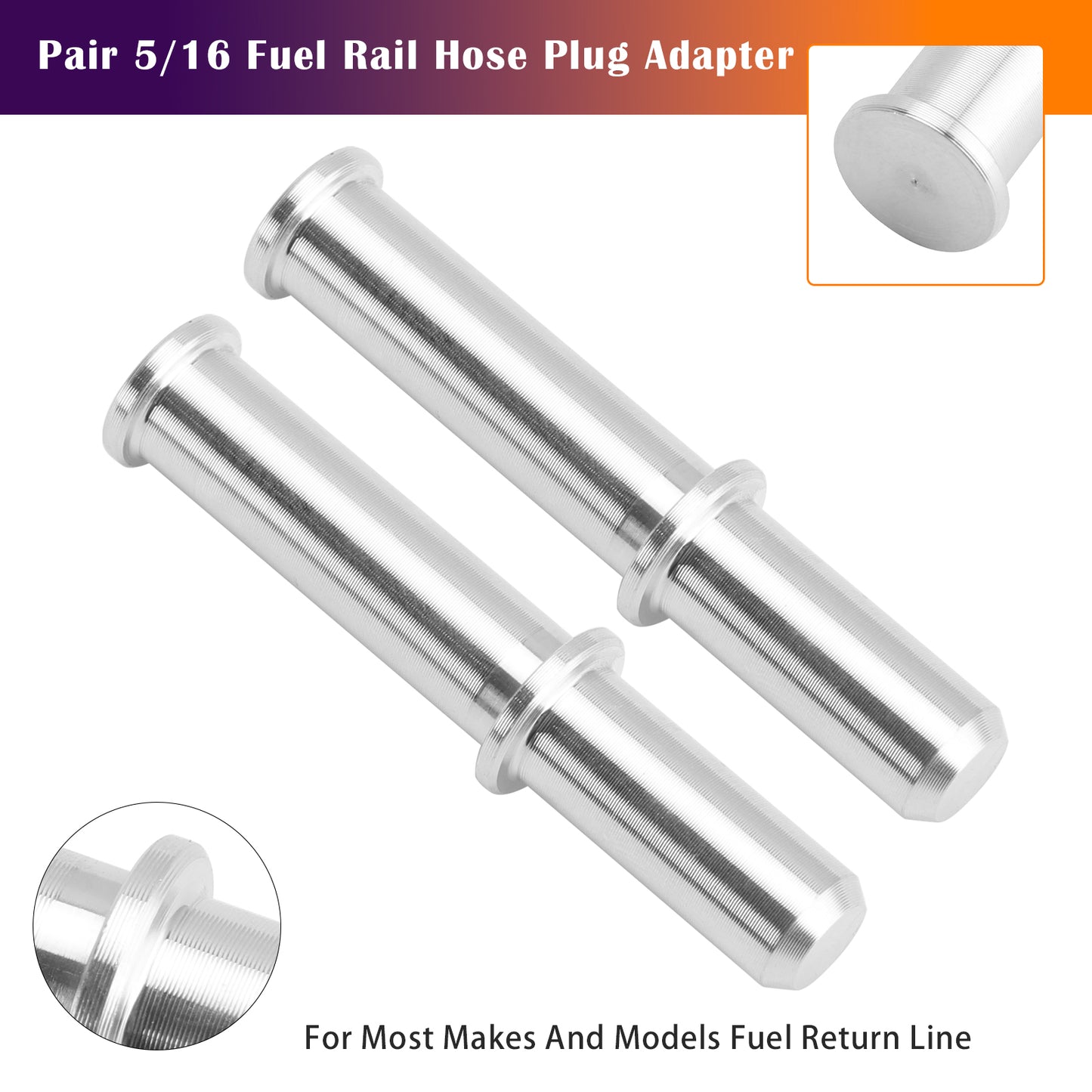 Most Makes And Models Fuel Return Line 2x Quick Connect Male 5/16 Fuel Rail Hose Plug Adapter