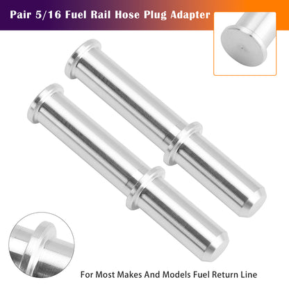 Most Makes And Models Fuel Return Line 2x Quick Connect Male 5/16 Fuel Rail Hose Plug Adapter
