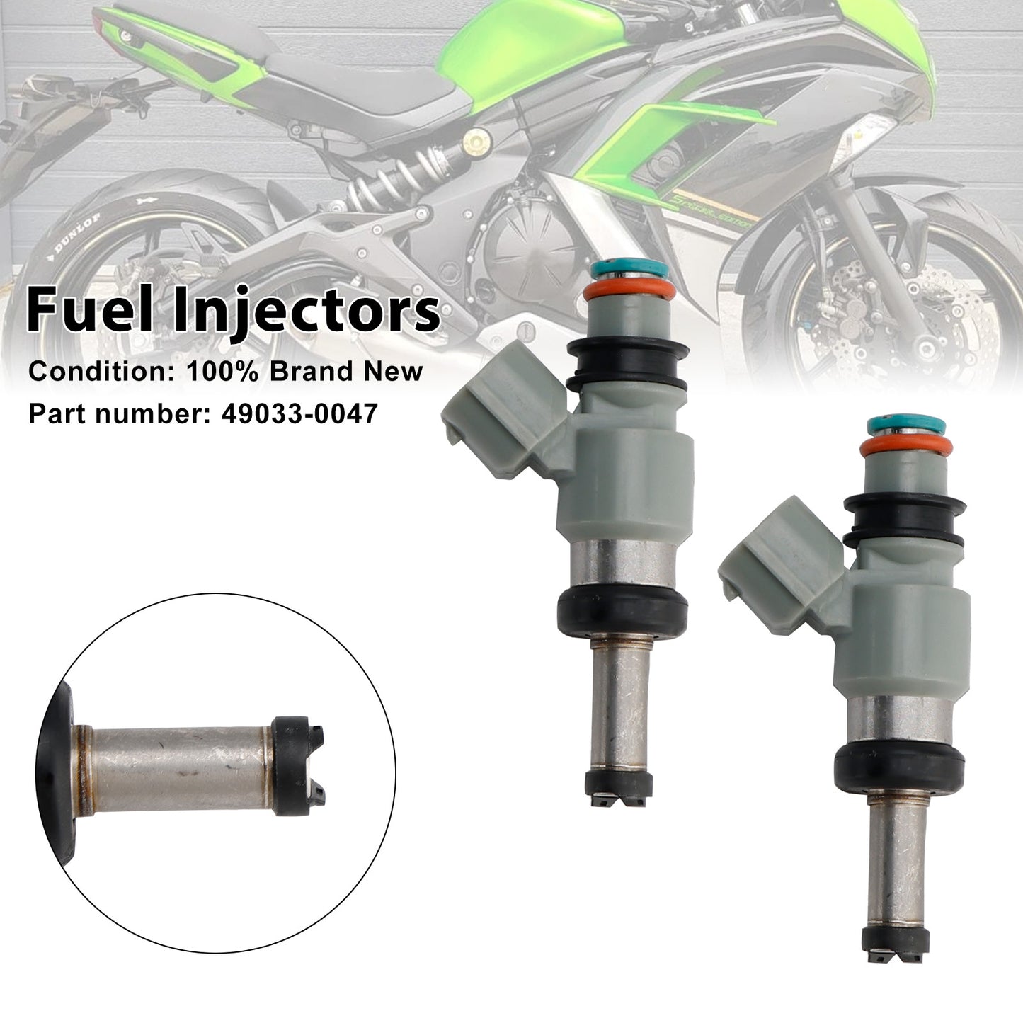 2018-2024 Kawasaki Ninja 400 (EX400) 49033-0047 Fuel Injectors