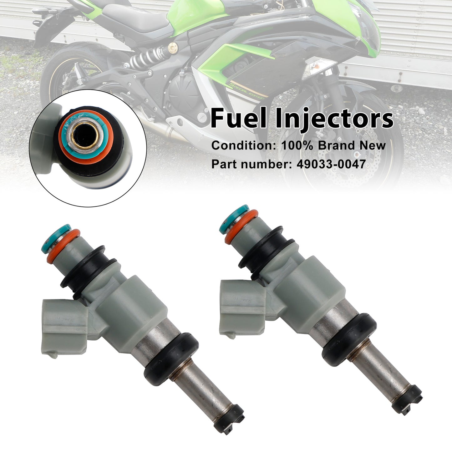 2018-2024 Kawasaki Ninja 400 (EX400) 49033-0047 Fuel Injectors