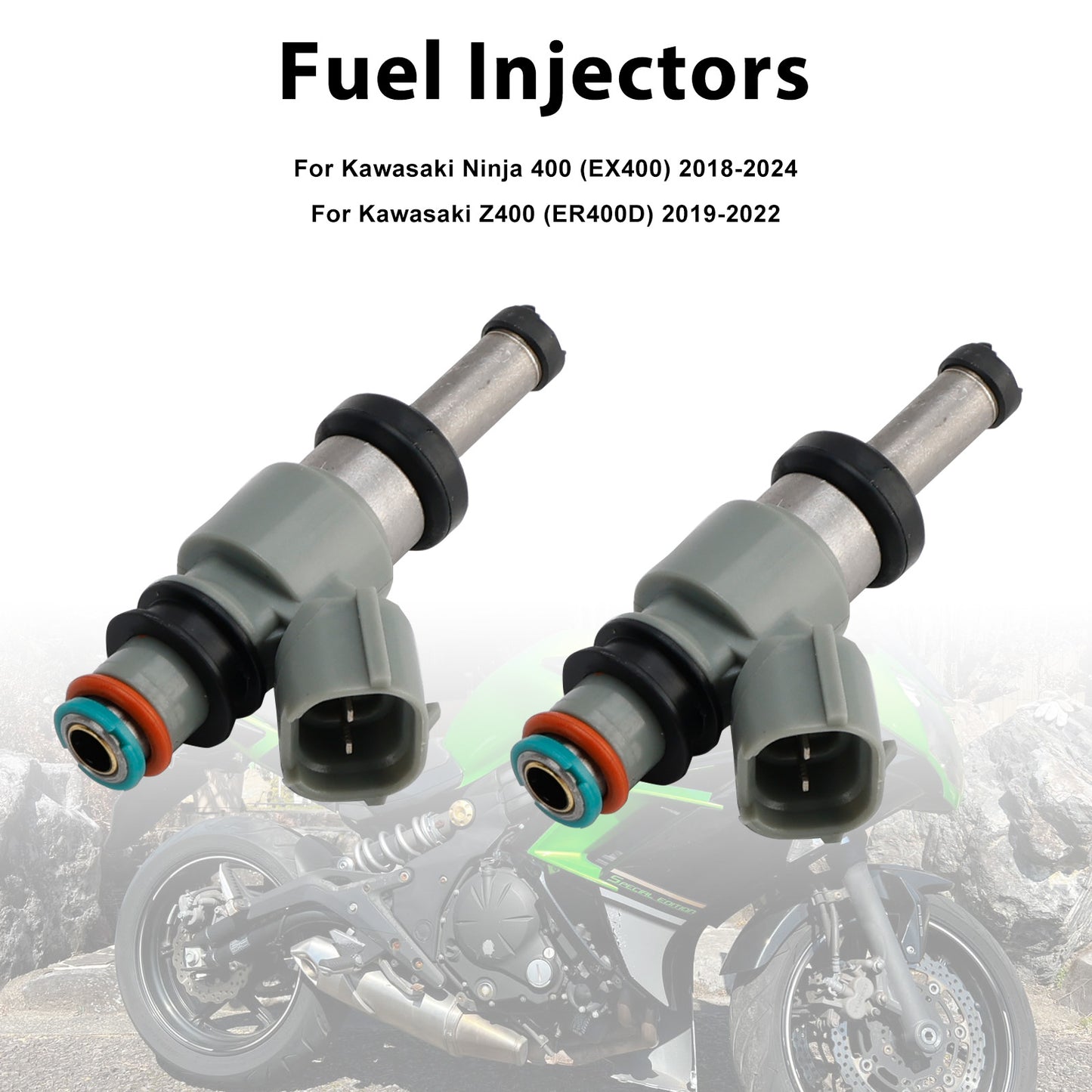 2018-2024 Kawasaki Ninja 400 (EX400) 49033-0047 Fuel Injectors