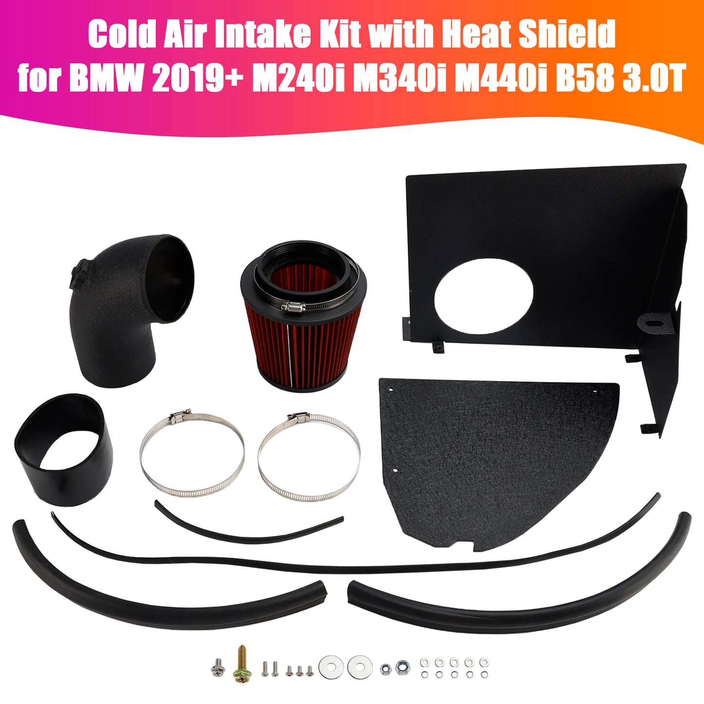 2019+ BMW M340i G20 G21 Cold Air Intake Kit with Heat Shield