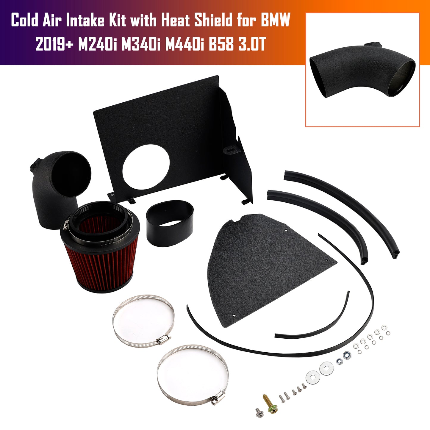 2019+ BMW M340i G20 G21 Cold Air Intake Kit with Heat Shield