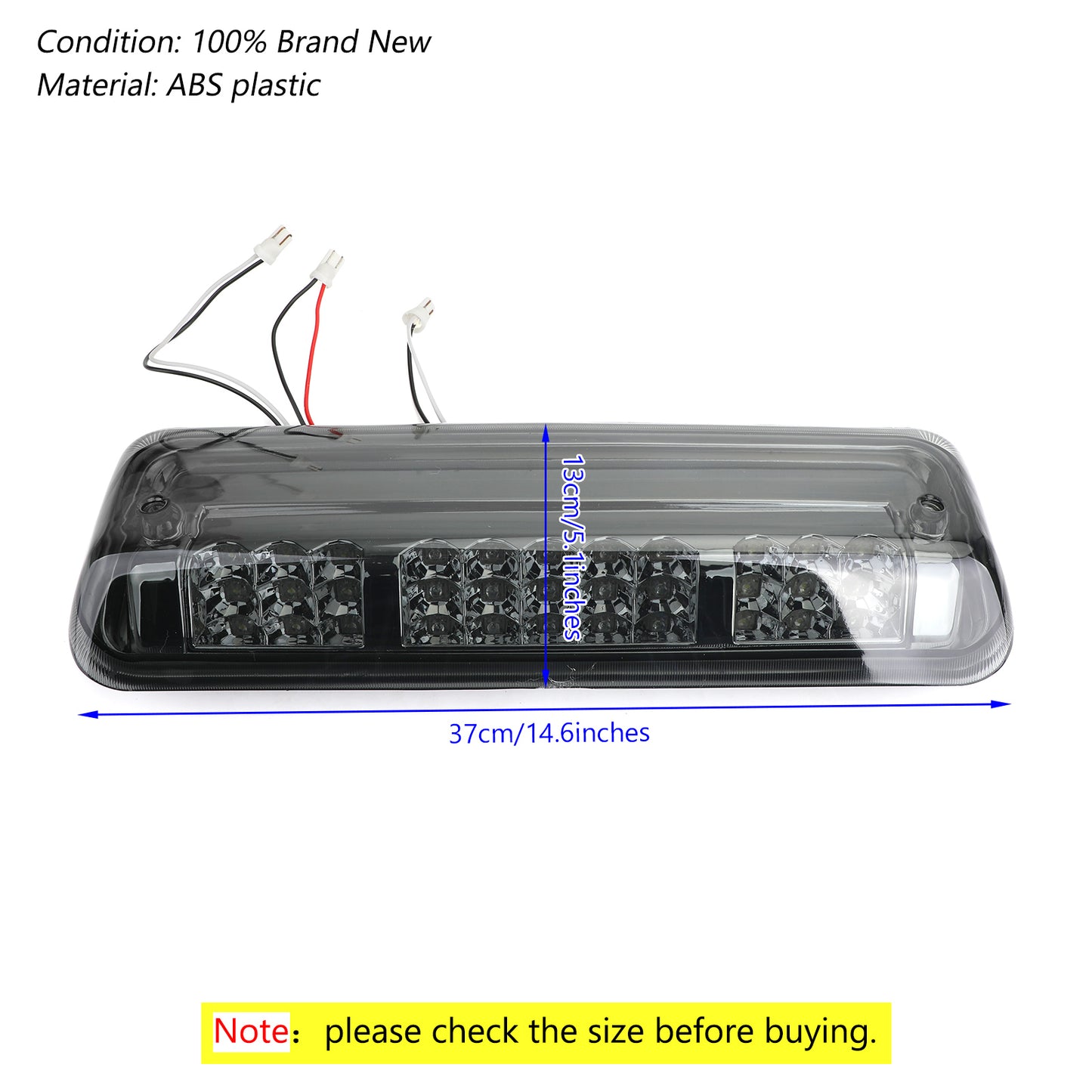 2006-2008 Lincoln Mark LT 02HLA1215ASM Black Rear Brake Light High Mount Stop Light