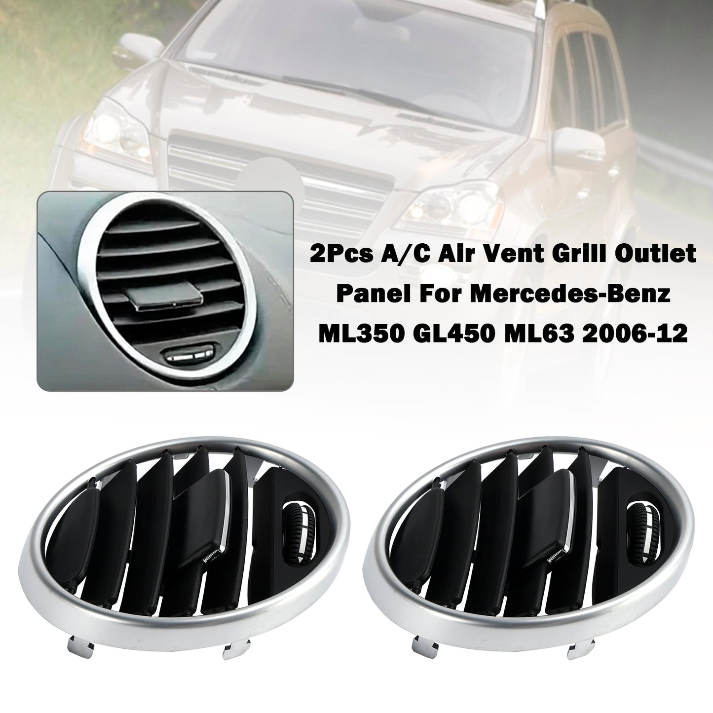 2005-2008 Benz ML 350 Premium Type 06 M272.962 200 7A/MT 1648301954 2Pcs A/C Air Vent Grill Outlet Panel