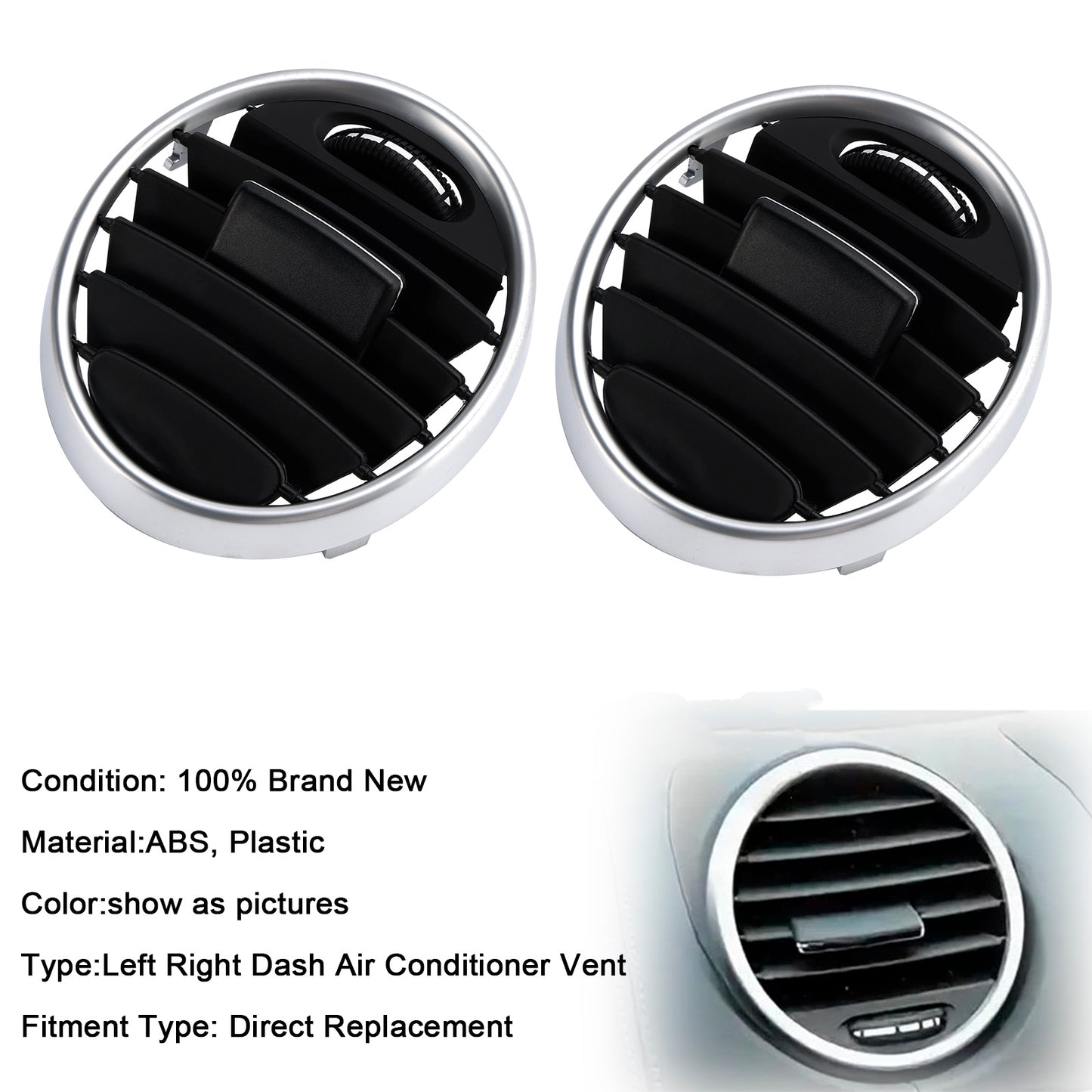 2005-2008 Benz ML 350 Premium Type 06 M272.962 200 7A/MT 1648301954 2Pcs A/C Air Vent Grill Outlet Panel
