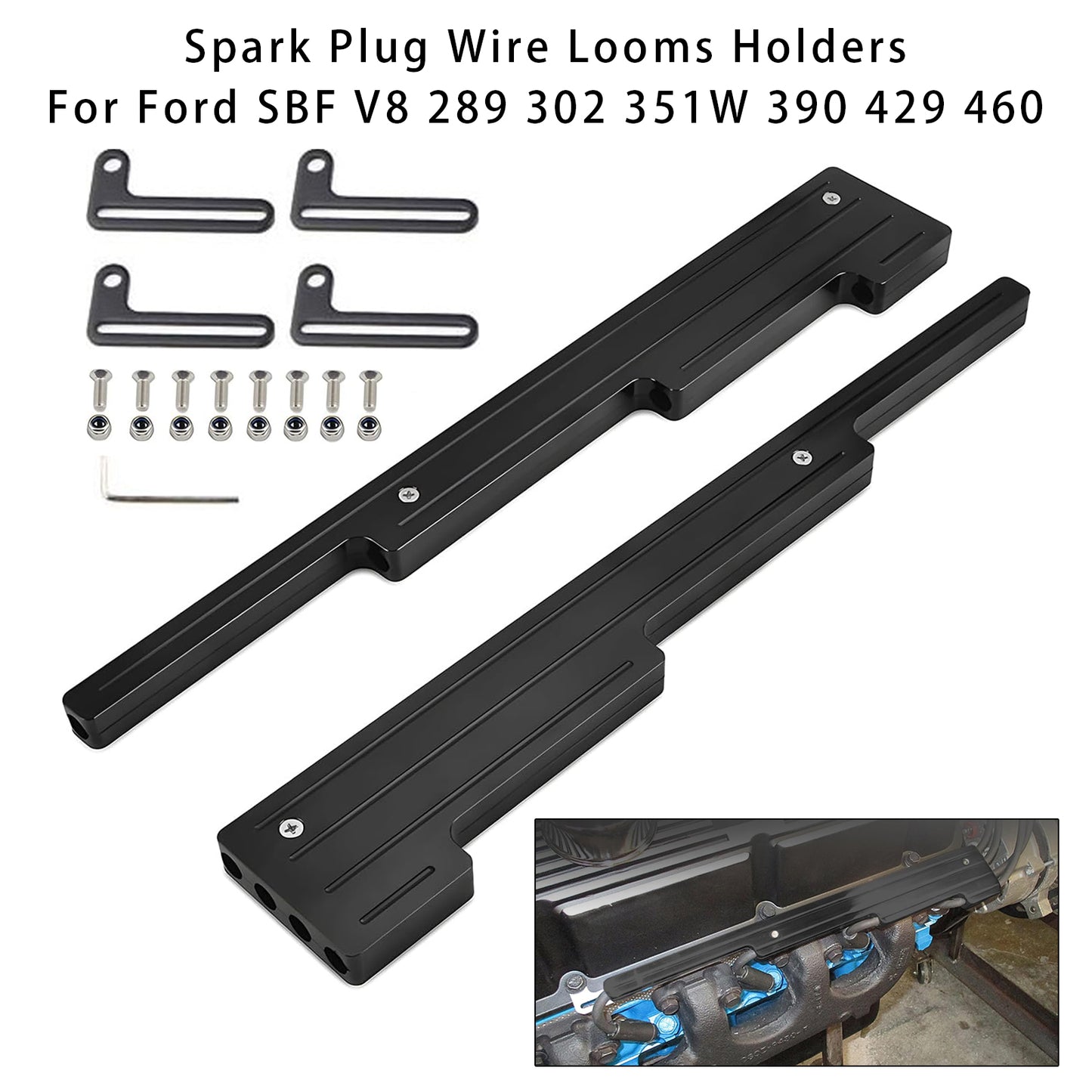 1955-1985 Chevy Small Block Early Style Perimeter Bolt Valve Covers Spark Plug Wire Looms Holders