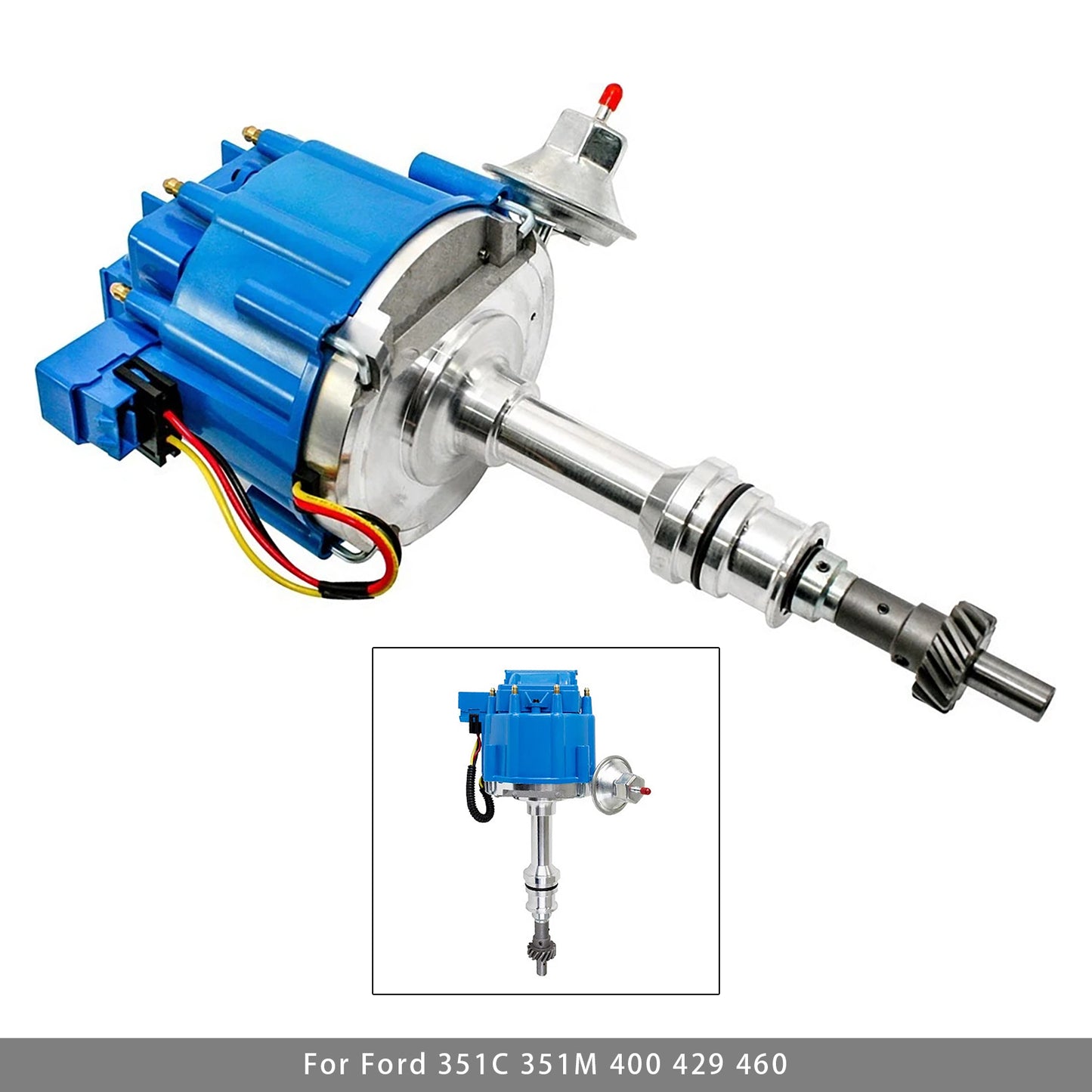 FORD 5.8 L / 351 in3 often referred to as 351C 1046013 Distributor 65,000 KV Coil 7500 RPM Module
