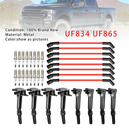 2018-2022 Ford F-250 Super Duty 6.2L V8 HL3E12029BA 8 Ignition Coil+16 Spark Plug+8 Wires