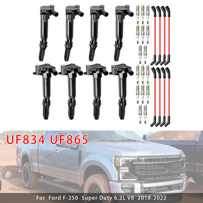 2018-2022 Ford F-250 Super Duty 6.2L V8 HL3E12029BA 8 Ignition Coil+16 Spark Plug+8 Wires
