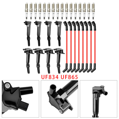 2018-2022 Ford F-250 Super Duty 6.2L V8 HL3E12029BA 8 Ignition Coil+16 Spark Plug+8 Wires