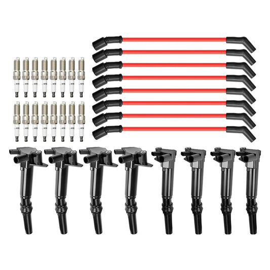 2018-2022 Ford F-250 Super Duty 6.2L V8 HL3E12029BA 8 Ignition Coil+16 Spark Plug+8 Wires