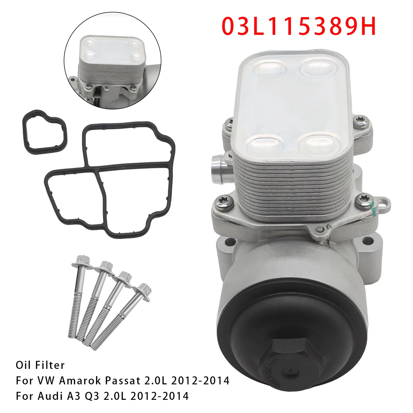 2012-2014 Volkswagen Passat L4 2.0L Turbo 03L115389H New Engine Oil Filter Housing