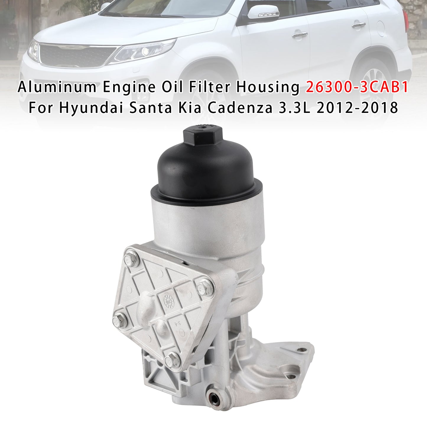 2014-2016 KIA Cadenza 26300-3CAB1 Aluminum Engine Oil Filter Housing