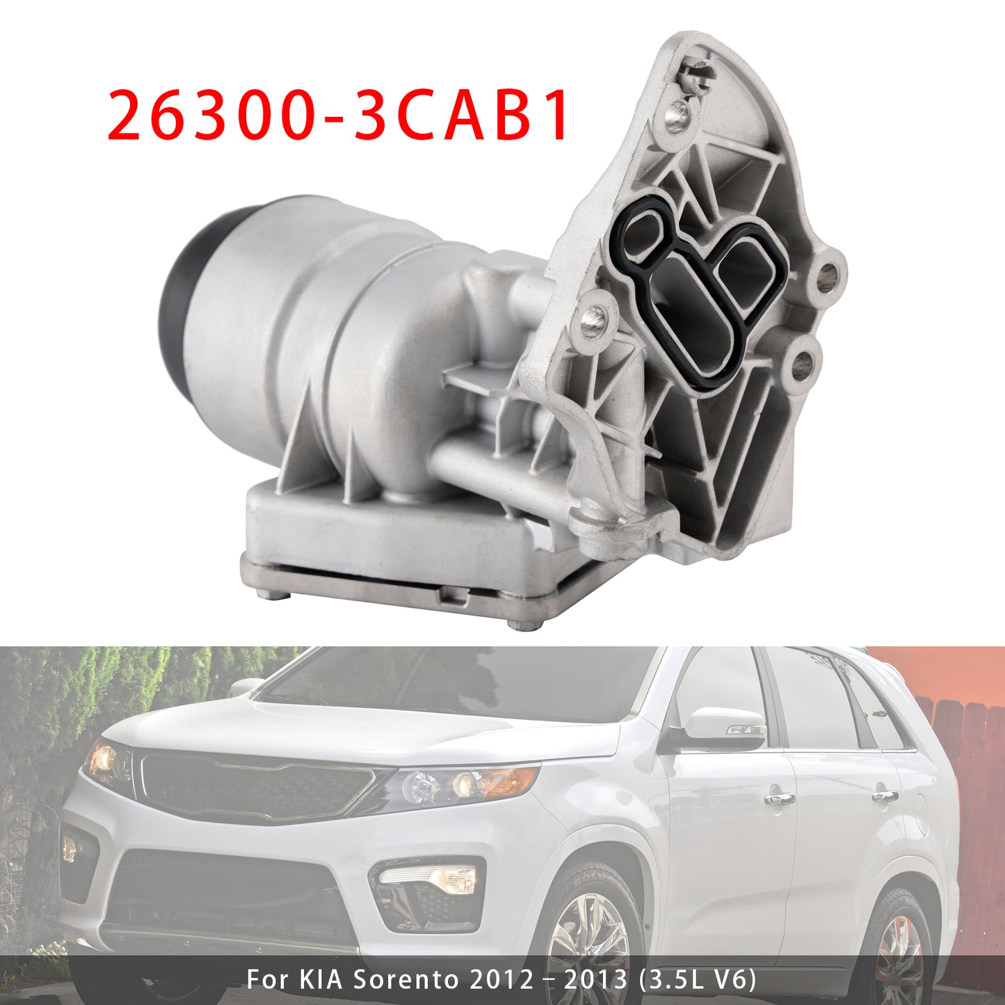 2014-2016 KIA Cadenza 26300-3CAB1 Aluminum Engine Oil Filter Housing